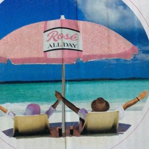 NEW! Rosé Pattern Champagne Fun Beach Umbrella